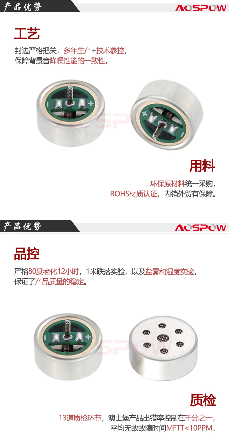 16mm大振膜咪頭產品優勢