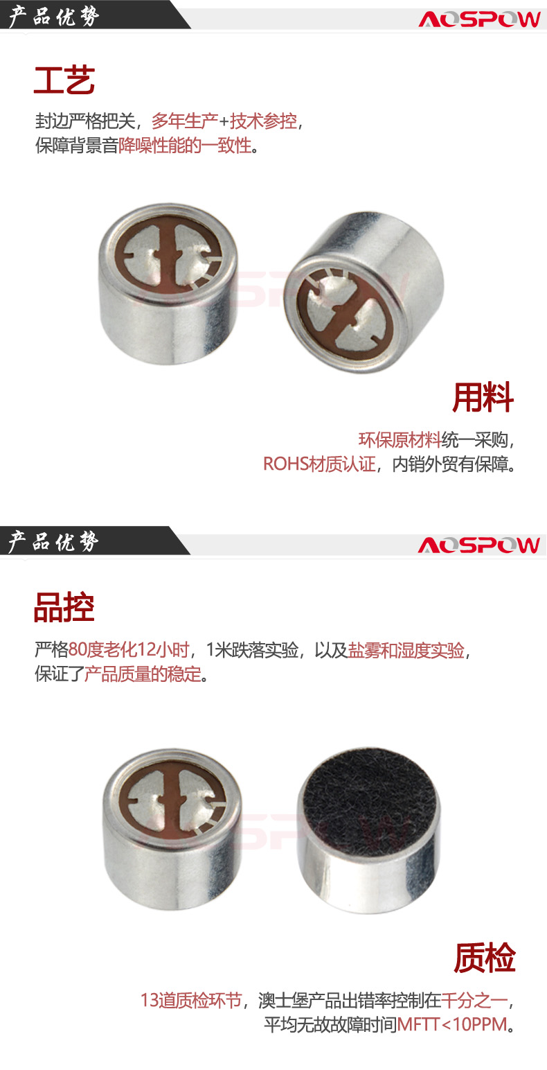 9767樓宇門禁用咪頭產品優勢