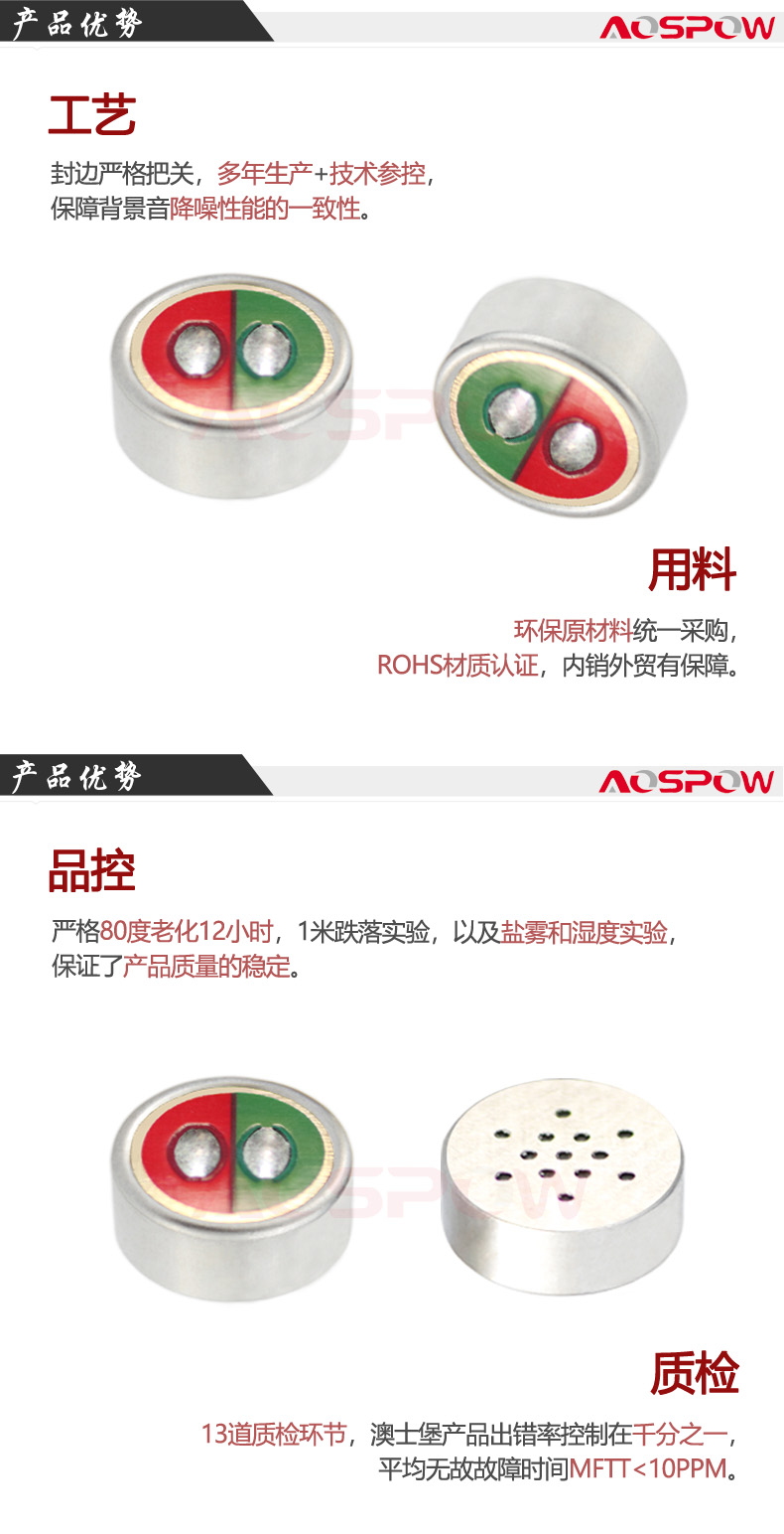 2.4G無線領夾用咪頭產品優勢